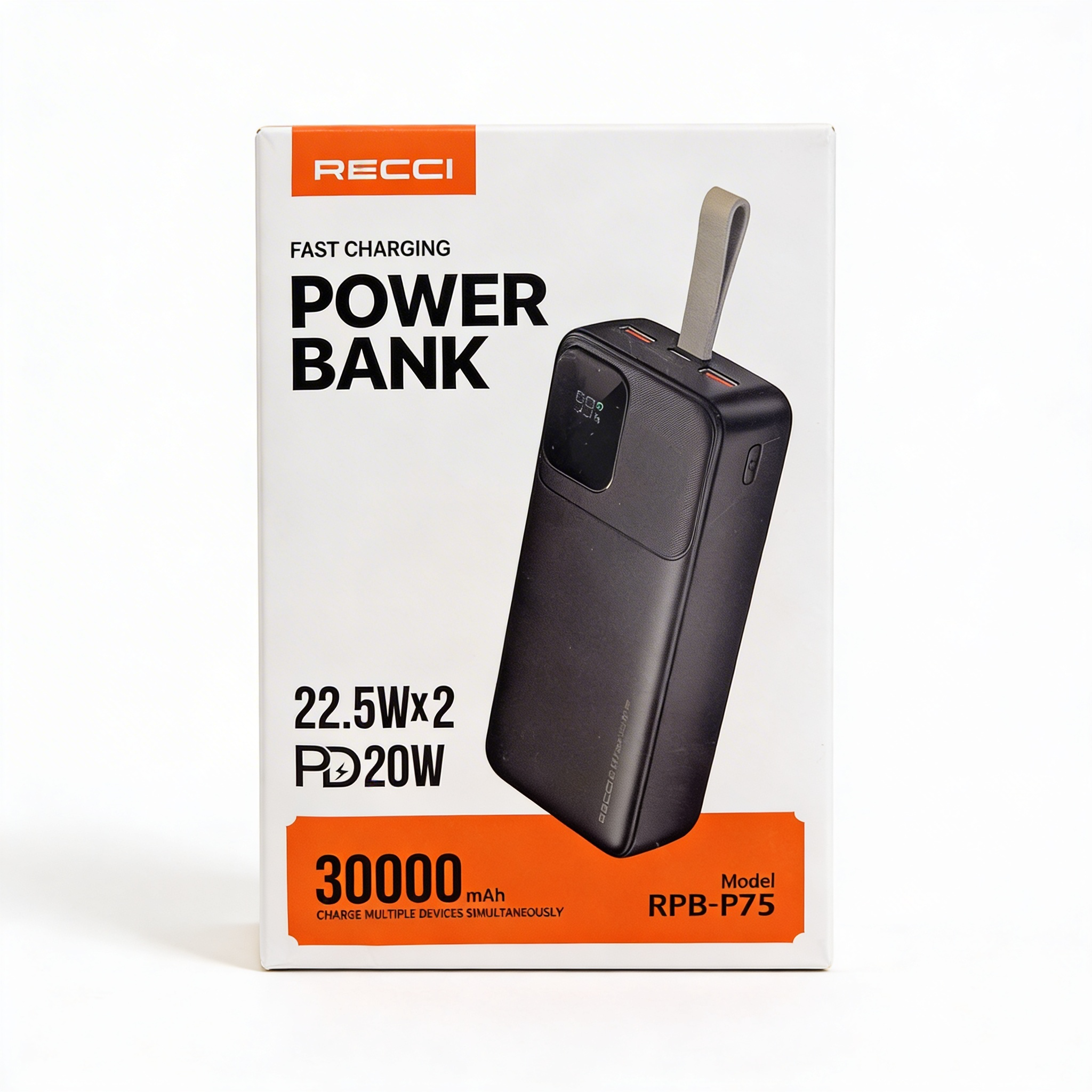 شاحن متنقل(RECCI)RPB-P75،لون أسود - الصورة 3