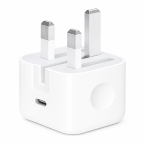 محول طاقة(Apple)20W USB-C Power Adapter - رأس شاحن أصلي بتصميم مدمج وثلاثي لشحن آمن ومستقر، أبيض