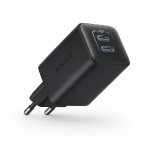 منافذ USB-C مزدوجة في شاحن جداري ANKER Nano 3 بقوة 47W، يتميز بتصميم فائق المدمج وتقنية ActiveShield 2.0، لون أسود