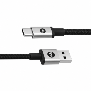 سلك شاحن موفي اصلي تايب سي (mophie USB-C) – كابل قماش مضفر بطول 1 متر بضمان شركة التوحيد المعتمد، أسود