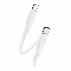 توصيل طاقة سريع بقدرة 27W MAX OUTPUT سلك شاحن ايفون سريع وقوي نوع SILICONE CABLE بقطر سميك 3.8 ملم من يسيدو باللون الأبيض
