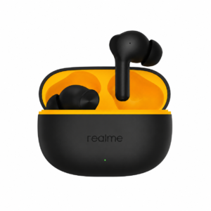 تقنية صوت ستيريو نقي في ايربودز realme Buds T200 Lite، تأتي بتصميم لاسلكي خفيف ومستقر داخل الأذن مع بطارية تدوم طويلاً، لون أسود