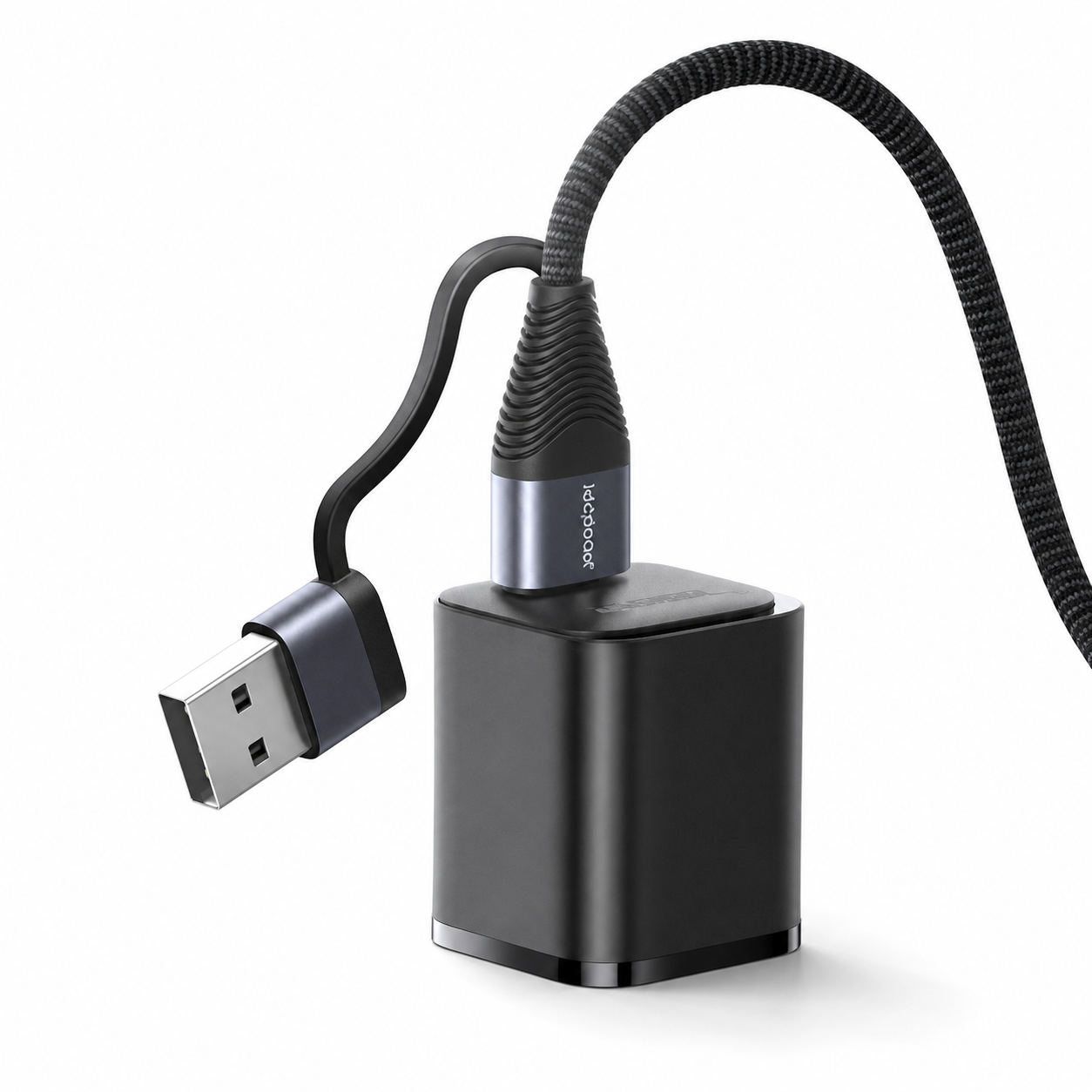 منصة شحن متنقلة ريسي سريع 4 في 1 (RECCI FOUR-IN-ONE RS17T) - كابل قماش مضفر بقوة PD 60W مدمج برؤوس تبديل ذكية بطول 1.2 متر بضمان تراست، لون أسود - الصورة 2
